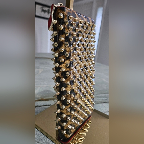 Christian Louboutin Black and Gold Studded Wallet -A Condition - Picture 6 of 17